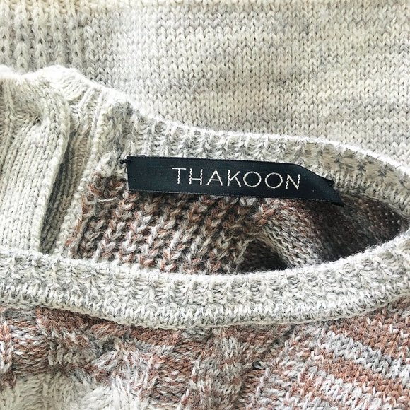 Thakoon Cable Knit Striped Wool Sweater Cardigan Size S - Picture 5 of 11